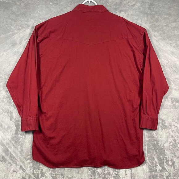 Lucchese 1883 Original Red XXL Long Sleeve Button Cotton Shirt Western Style - Picture 6 of 7